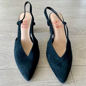Black Suede Slingback Pump